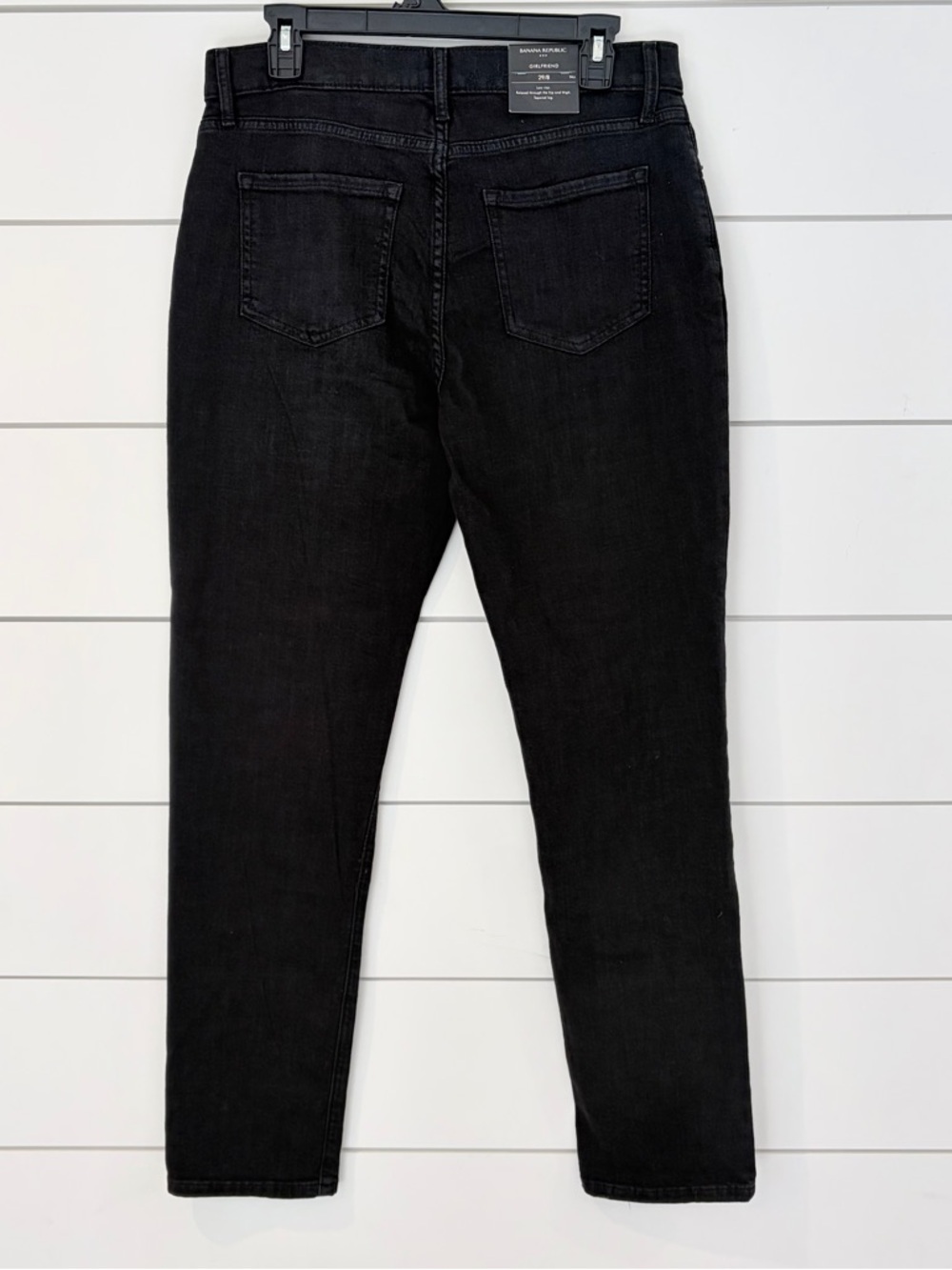 Banana Republic Girlfriend Jeans Black Distressed Tall 29/8 Minimalist Capsule - Picture 7 of 12